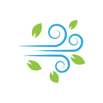 Flat icon - illustration of wind icon isolated on white - Stock Illustration