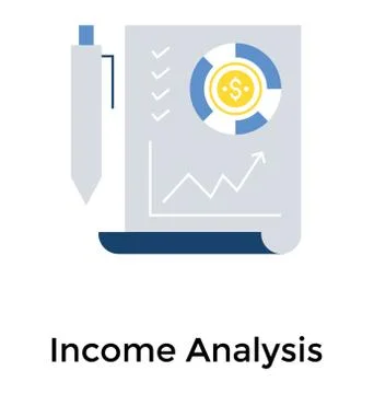 Flat icon of income analysis Stock Illustration