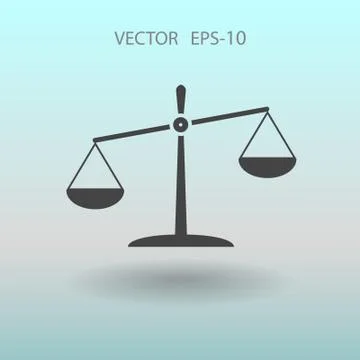 Flat  icon of Justice. vector illustration Stock Illustration
