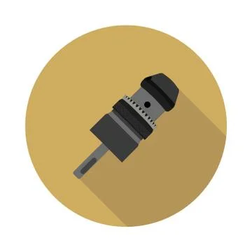 Flat icon Keyless Chuck drill Stock Illustration