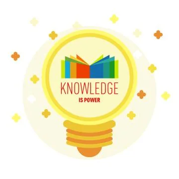Flat icon of knowledge in bulb shape Stock Illustration
