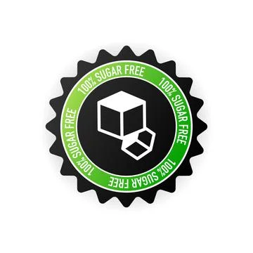 Flat icon with lactose gluten gmo sugar free stamp. Organic signs. Vector ill Stock Illustration