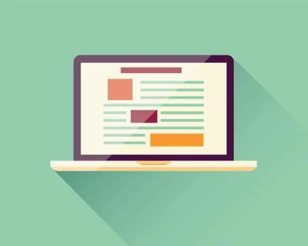 Flat icon laptop, electronic device, responsive web design, infographic eleme イラスト素材