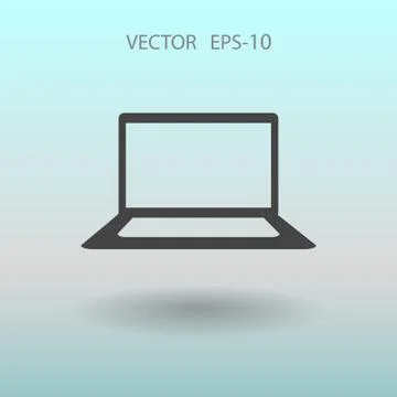 Flat icon of laptop. vector illustration Stock Illustration