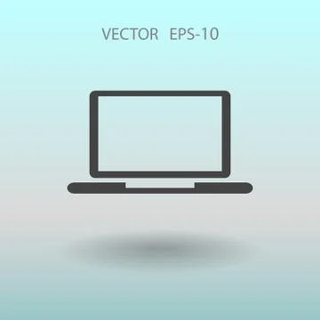 Flat icon of laptop. vector illustration Stock Illustration