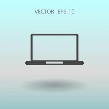 Flat icon of laptop. vector illustration Stock Illustration