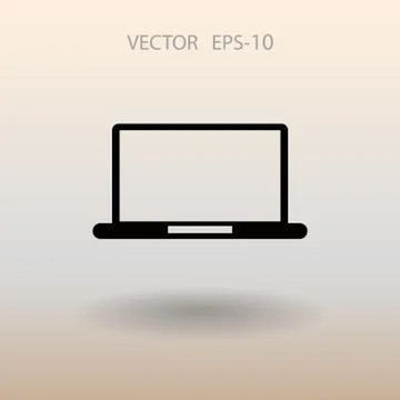 Flat icon of laptop. vector illustration Stock Illustration