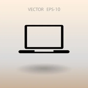 Flat icon of laptop. vector illustration Illustrazione stock