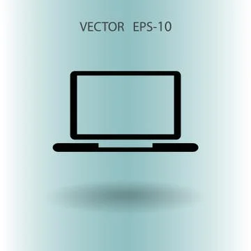 Flat icon of laptop. vector illustration Stock Illustration