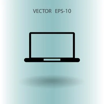 Flat icon of laptop. vector illustration Stock Illustration