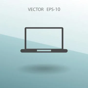 Flat icon of laptop. vector illustration Stock Illustration