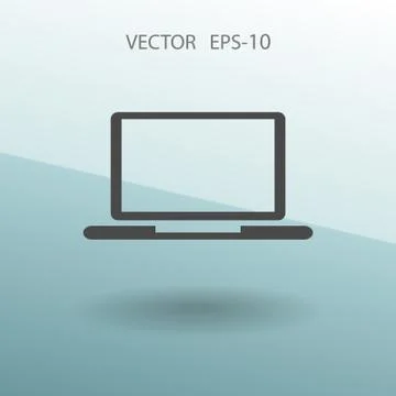 Flat icon of laptop. vector illustration Stock Illustration