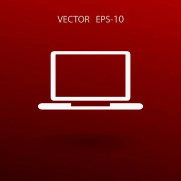 Flat icon of laptop. vector illustration Stock Illustration