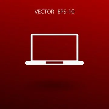 Flat icon of laptop. vector illustration Stock Illustration