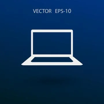 Flat icon of laptop. vector illustration Stock Illustration