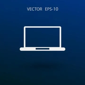 Flat icon of laptop. vector illustration Stock Illustration