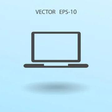 Flat icon of laptop. vector illustration Stock Illustration