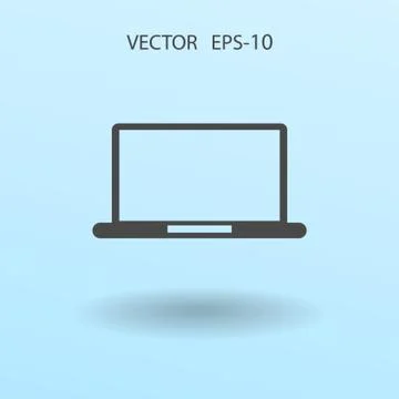 Flat icon of laptop. vector illustration Stock Illustration