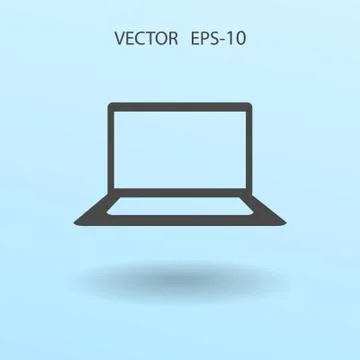 Flat icon of laptop. vector illustration Stock Illustration