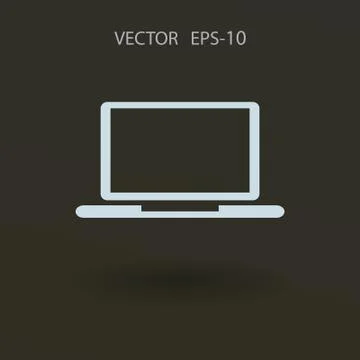 Flat icon of laptop. vector illustration Stock Illustration