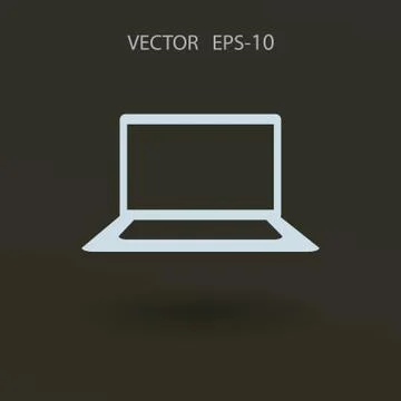Flat icon of laptop. vector illustration Ilustração Stock
