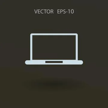 Flat icon of laptop. vector illustration Stock Illustration