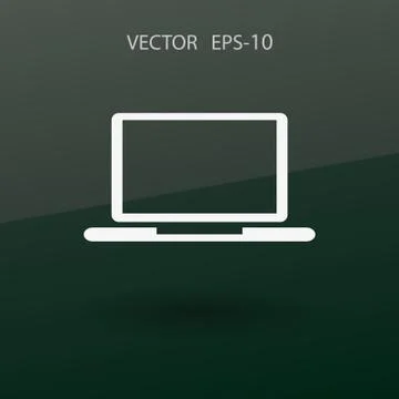 Flat icon of laptop. vector illustration Stock Illustration