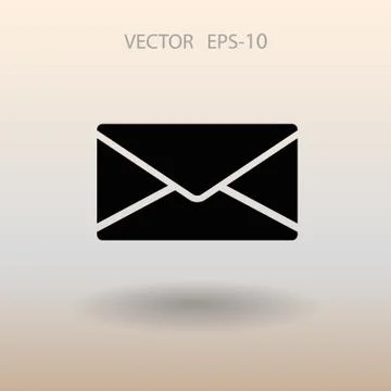 Flat icon of letter. vector illustration Illustrazione stock