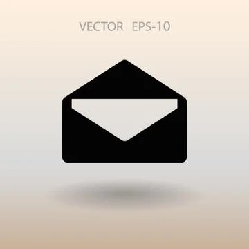 Flat icon of letter. vector illustration Stock Illustration