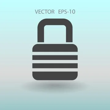 Flat icon of lock. vector illustration Stock Illustration