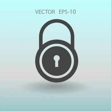 Flat icon of lock. vector illustration Stock Illustration