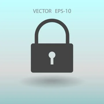 Flat icon of lock. vector illustration Stock Illustration