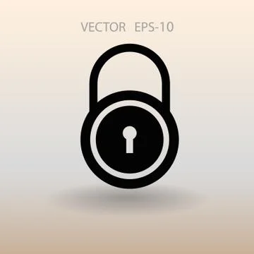 Flat icon of lock. vector illustration Stock Illustration