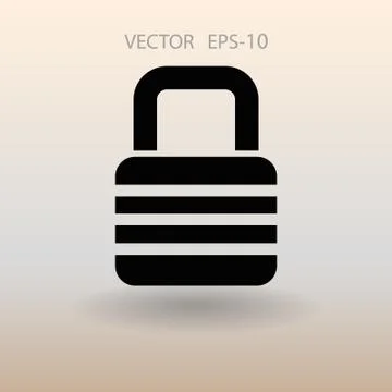 Flat icon of lock. vector illustration Stock Illustration