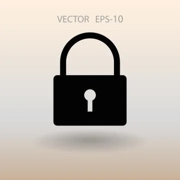 Flat icon of lock. vector illustration Illustrazione stock
