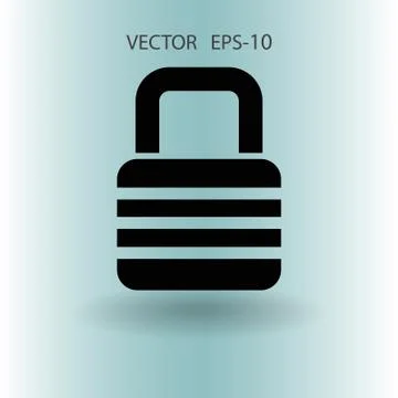 Flat icon of lock. vector illustration Stock Illustration