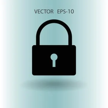 Flat icon of lock. vector illustration Stock Illustration