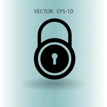 Flat icon of lock. vector illustration Stock Illustration