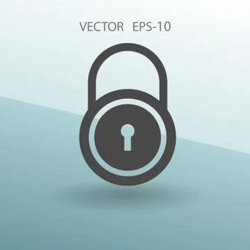 Flat icon of lock. vector illustration Stock Illustration