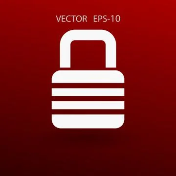 Flat icon of lock. vector illustration Stock Illustration