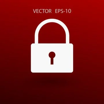 Flat icon of lock. vector illustration Stock Illustration