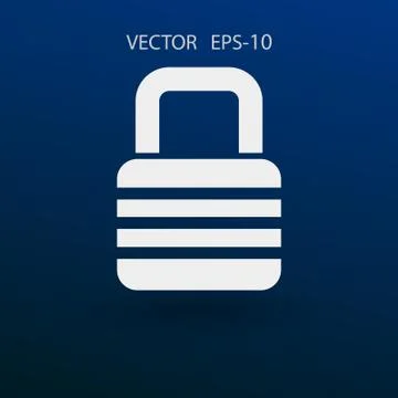 Flat icon of lock. vector illustration Stock Illustration