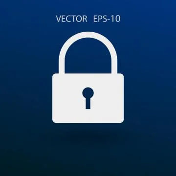 Flat icon of lock. vector illustration Stock Illustration