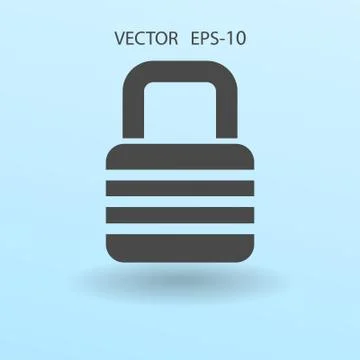 Flat icon of lock. vector illustration Stock Illustration