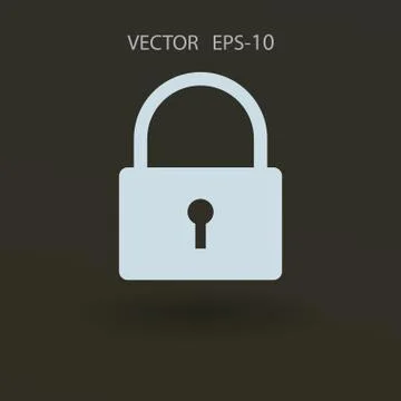 Flat icon of lock. vector illustration Stock Illustration
