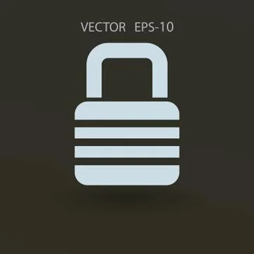 Flat icon of lock. vector illustration Stock Illustration