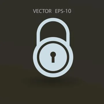 Flat icon of lock. vector illustration Stock Illustration