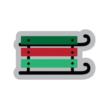 Flat icon with long shadow children sledges Stock Illustration