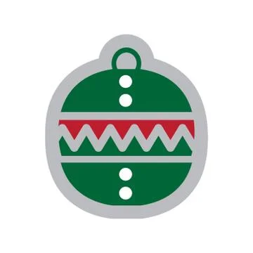 Flat icon with long shadow Christmas ball Stock Illustration
