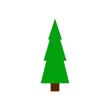 Flat icon with long shadow Christmas tree Stock Illustration